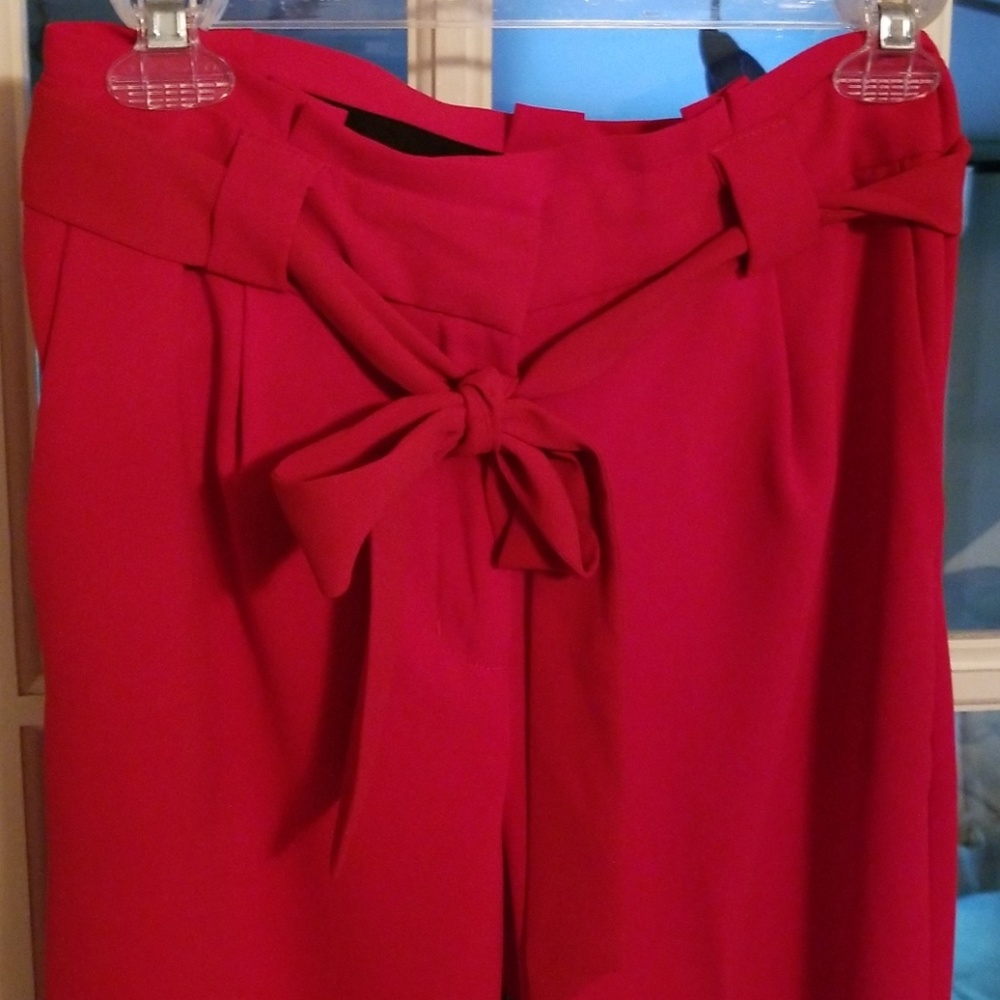 Express High Waist Paperbag Tie Ankle Pant